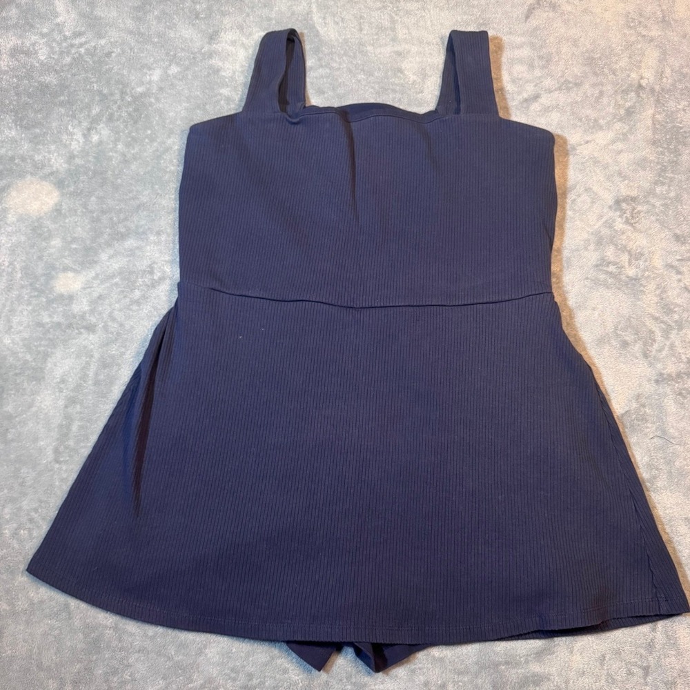 PINK Victoria's Secret Ribbed Active Skort Dress XXL Navy Blue Square Neck